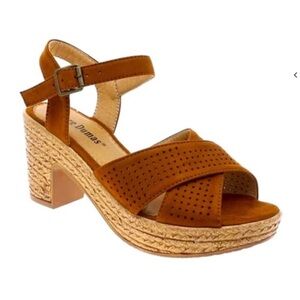 PIERRE DUMAS Size 10 Tan Heeled Sandals NEW in BOX